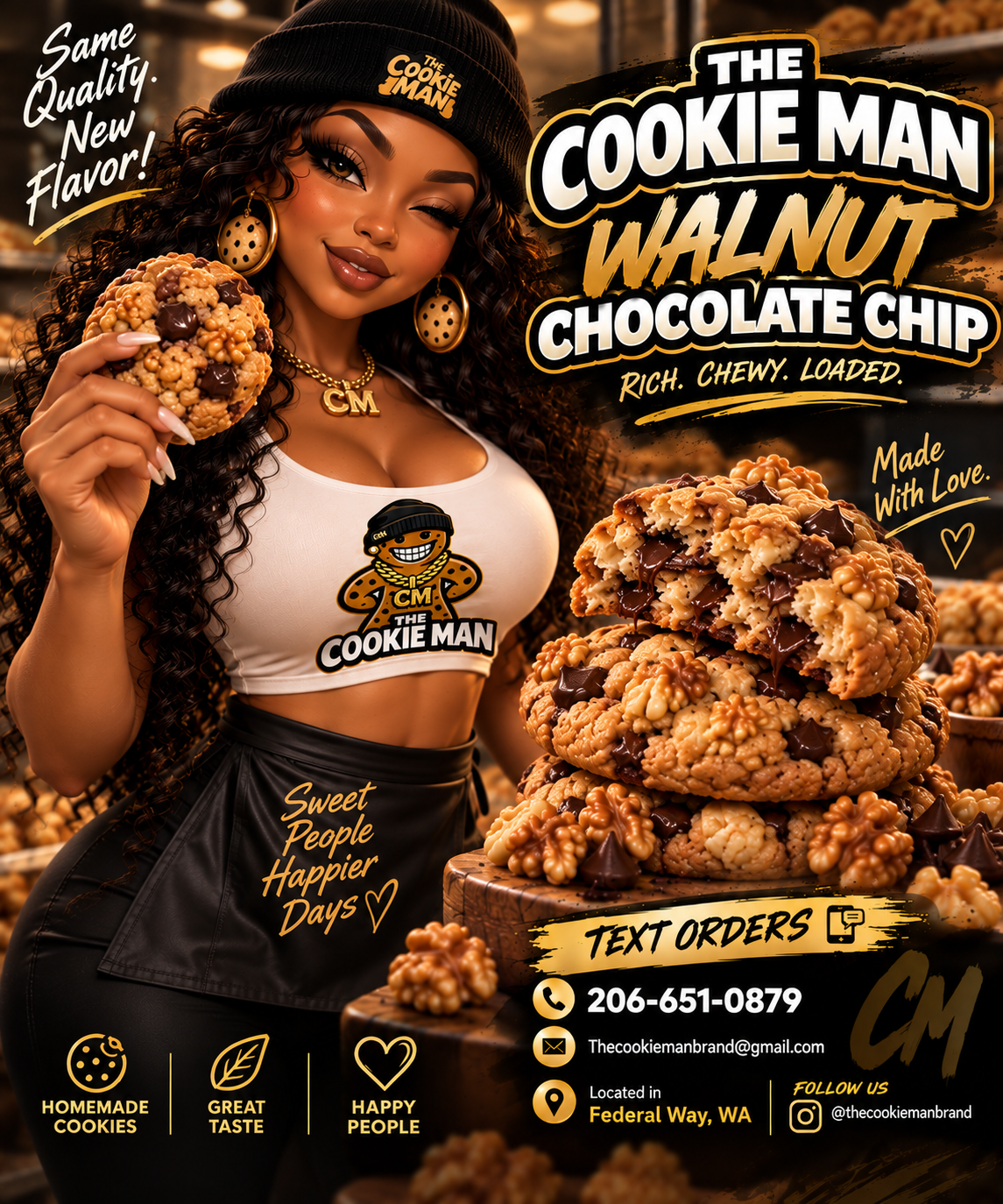 Walnut Chocolate Chip Cookie Man promotional artwork